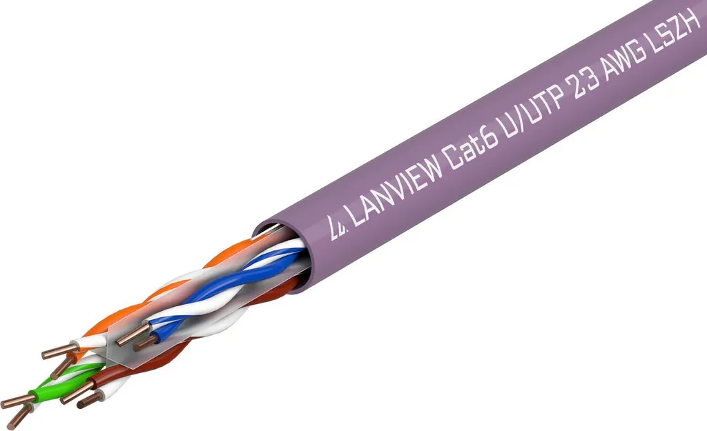Câble Réseau Cat6 Violet 305m pour Installation Serveur et Bureaux