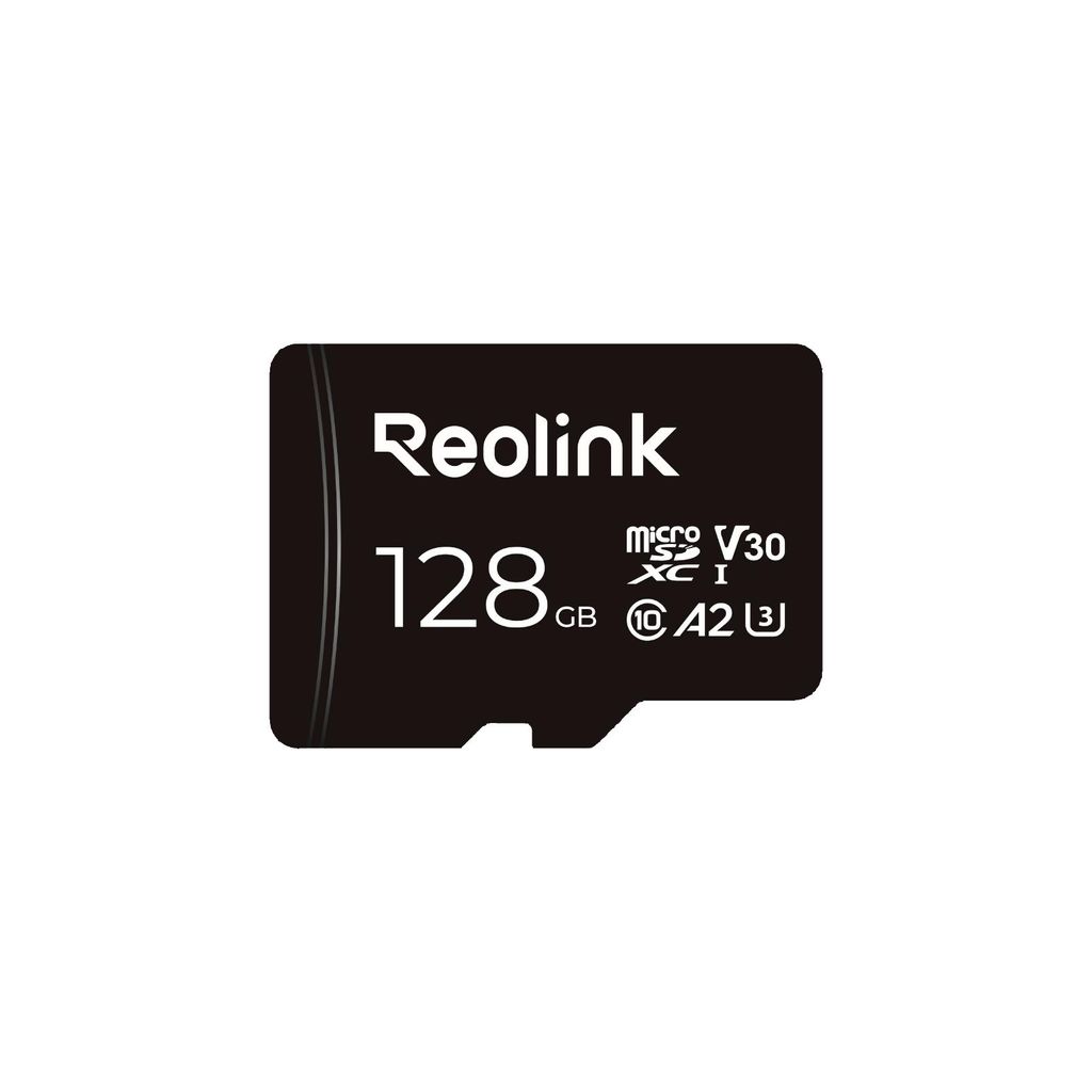 A black microSD card with white text and logos.
