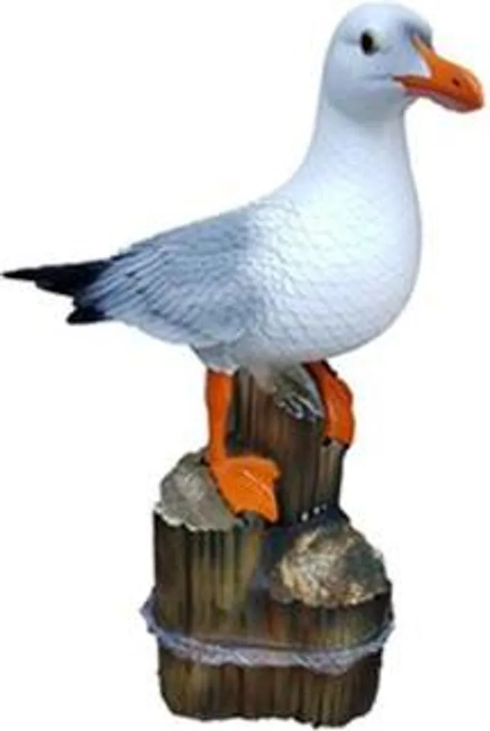 Statue Mouette de Jardin 40cm Décoration Extérieure Oiseau Réaliste