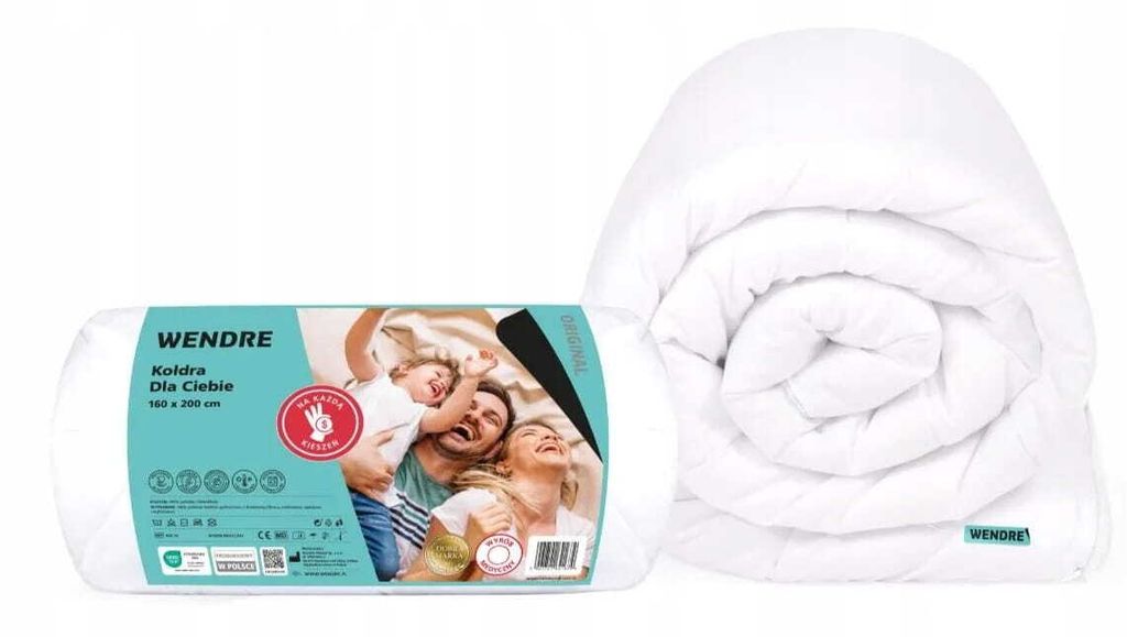 Kołdra całoroczna 160x200 cm biała pikowana duża Zdjęcie produktu 2