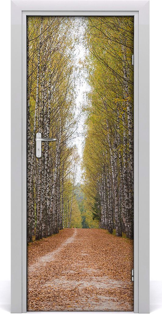 Tulup Türaufkleber 75x205 cm Dekorative Aufkleber Selbstklebend Wasserdichte Tapete Abnehmbar Schlafzimmer Wohnzimmer Wohnkultur - Birkenwald