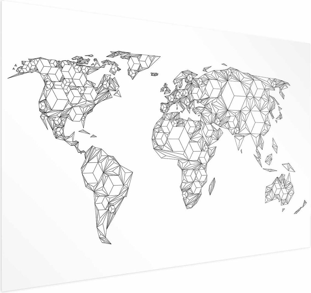 Posterpapier Poster - Geometric Map 42x29.7 cm Karten k-A-0440-ao-a