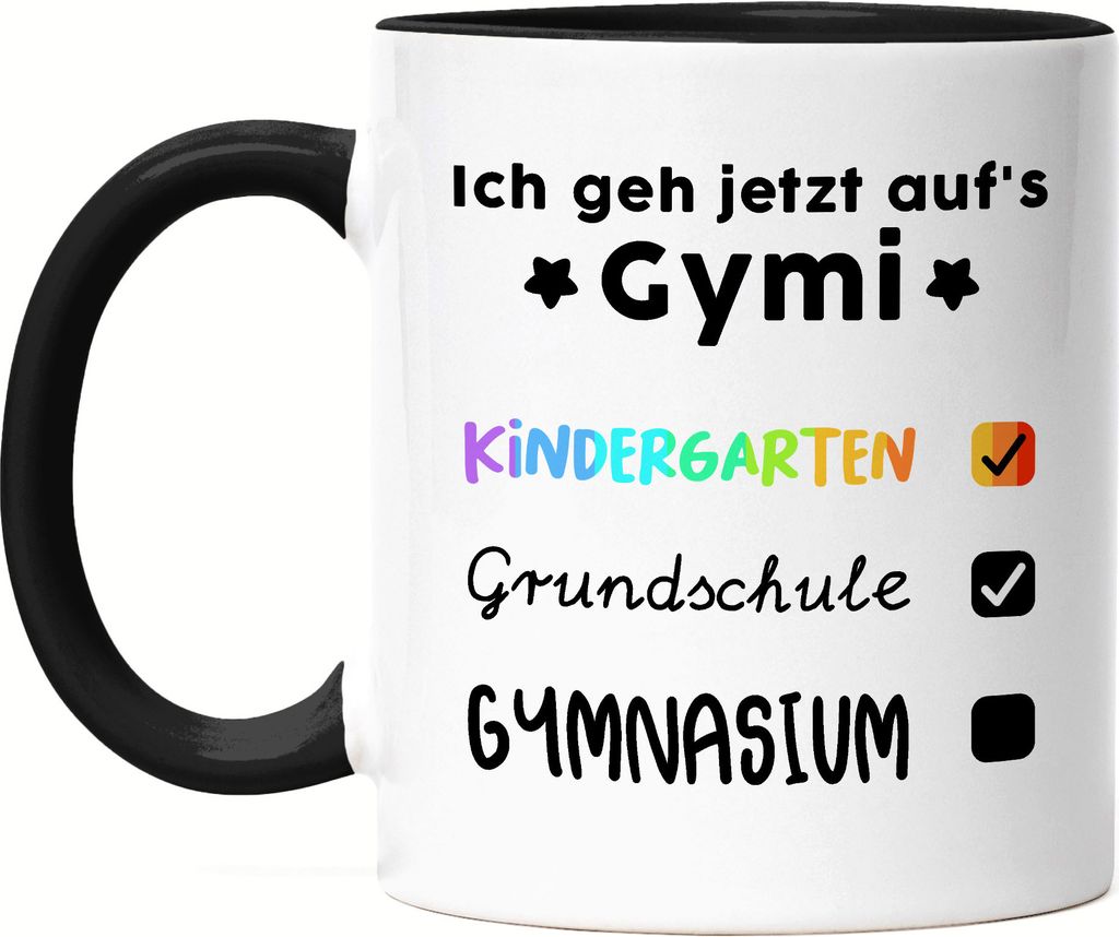 Ich Geh Jetzt Aufs Gymnasium Tasse Schwarz Checkliste 5. Produktbild 