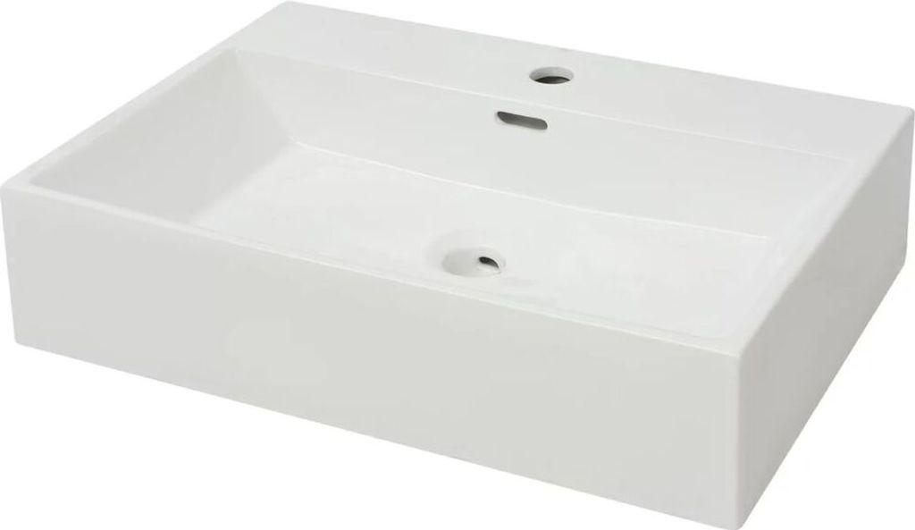vidaXL Lavabo con foro per rubinetto in Vetroceramica Immagine del prodotto 