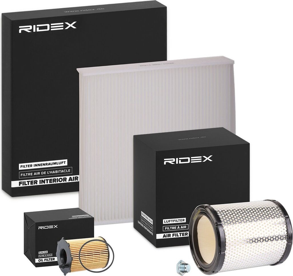 RIDEX Filterset Inspektionspaket Filtersatz passend für PEUGEOT PARTNER Combispace (5F) PARTNER Kasten (5) für CITROËN Berlingo / Berlingo First