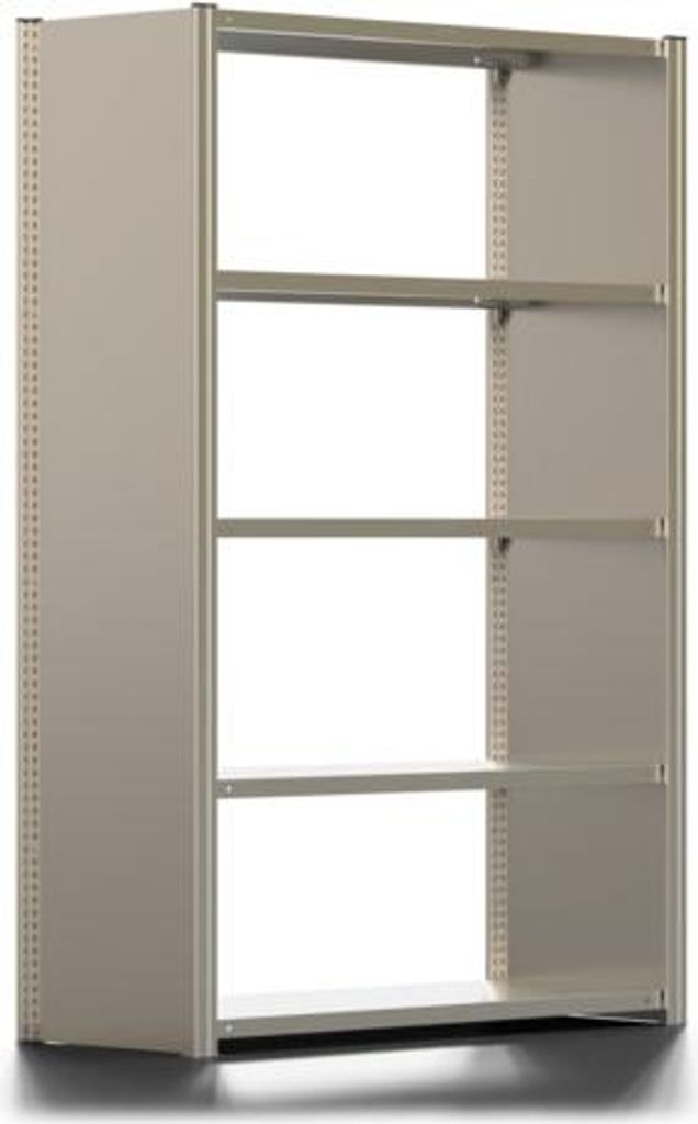 Fachbodenregal mit Seitenwand - 350 kg - 2.000 x 1.341 x 500 mm (HxBxT) - Grundregal - 5 Böden - verzinkt - Lagerregal - Steckregal - BERT