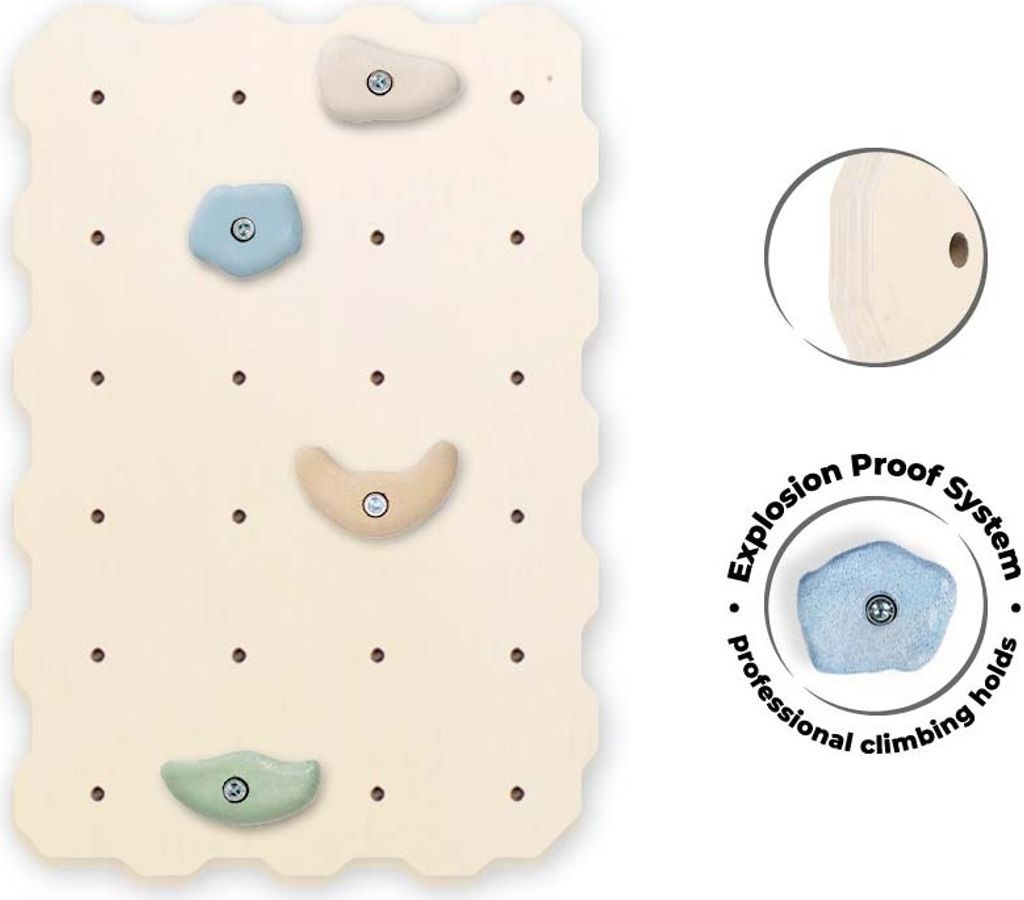 MAMOI Kletterwand Für Kinderzimmer - Indoor Klettergerüst Mit Griffen