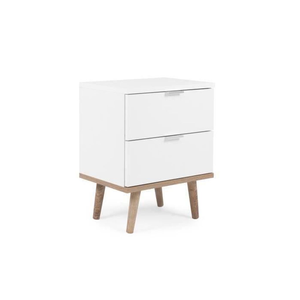 Nachtschränke 2 Stk Weiß Sonoma-Eiche Nachtschrank 38×35×65cm Spanplatte Möbel