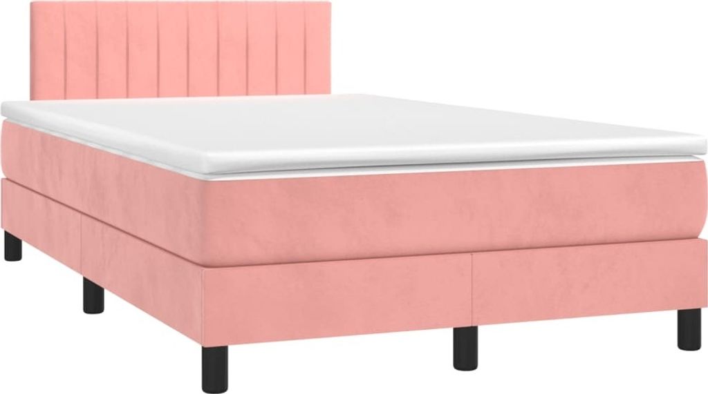 Boxspringbett mit Matratze Rosa 120x190 cm Samt