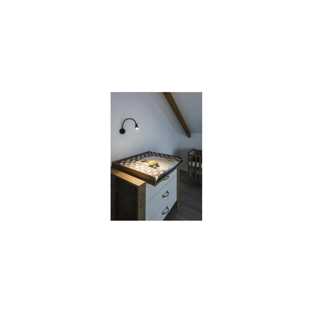 Applique bras flexible Dio Flex Plate noire avec interrupteur mural - 10