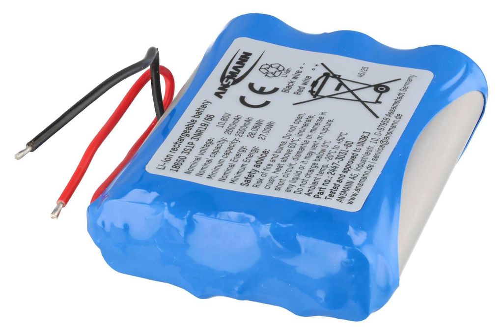 2550mAh lithium-ion batterij, 10,8V, afmetingen 69,7 x 56,1 Productafbeelding 