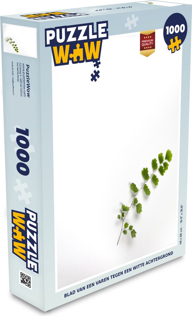MuchoWow Puzzle 1000 Teile Blatt eines Farns vor weißem Hintergrund - Spielzeug - Alt und Jung - Spiele - Puzzeln