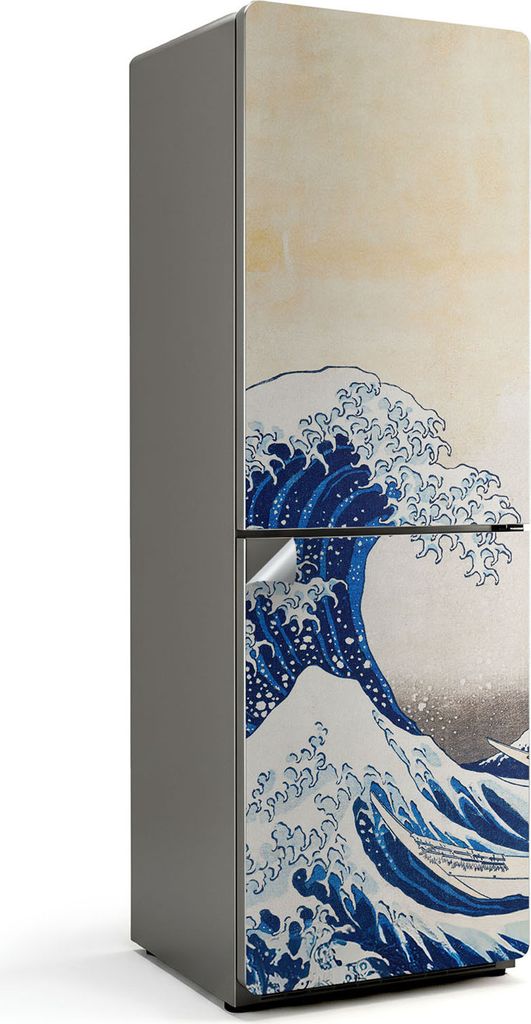 Die große Welle vor Kanagawa – Kühlschrank Aufkleber – Klebefolie Kühlschrank – Kühlschrank Dekor – Kühlschrankfolie selbstklebend –...