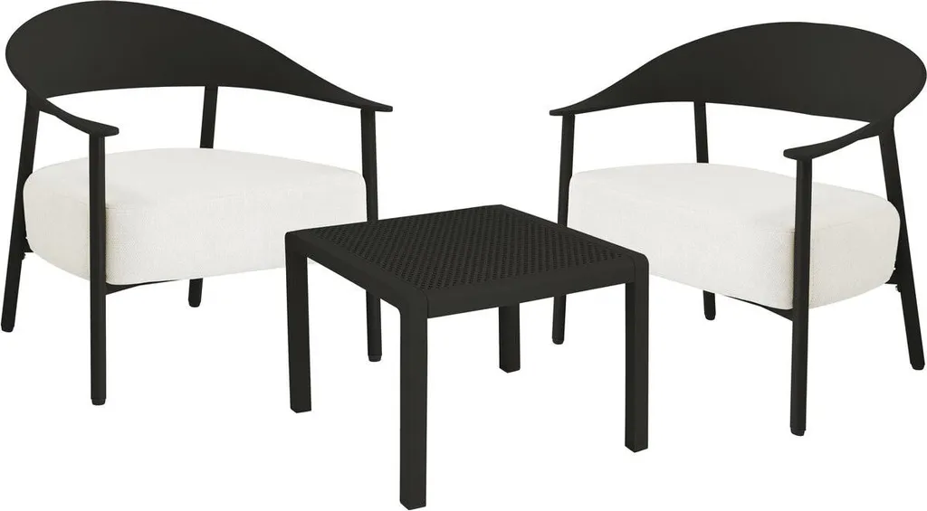 Mobilier de jardin 2 places Céora noir - Petit salon de balcon robuste