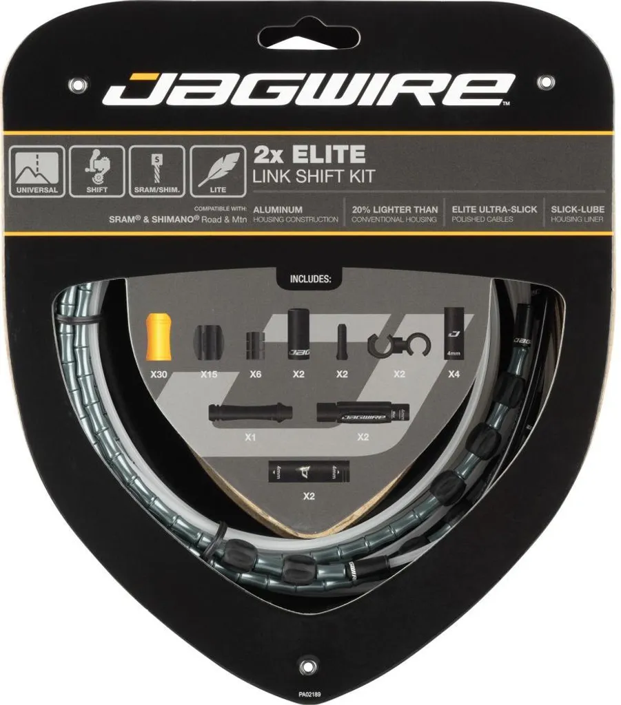 Kit de Gaines Dérailleur Jagwire Elite Link 2x pour VTT et Vélo Route