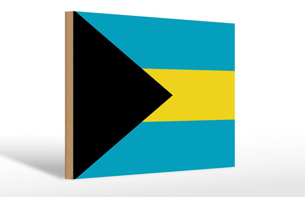 Holzschild Flagge Bahamas 30x20cm Flag of the Bahamas