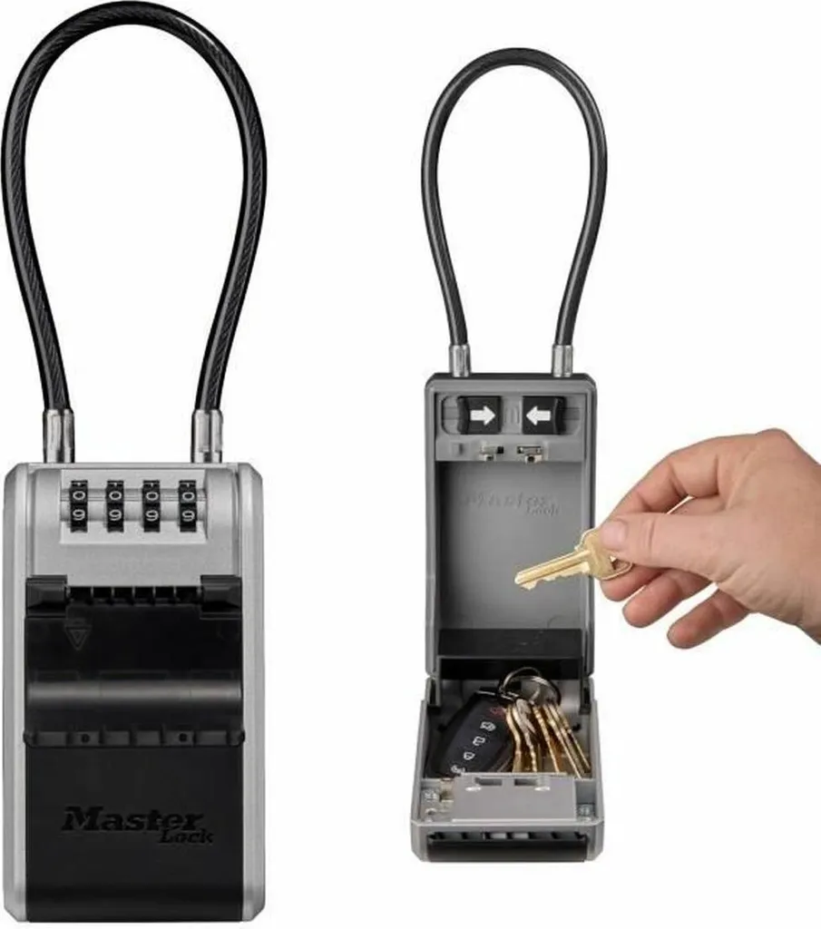 Mini Coffre à Clés Master Lock Aluminium Robuste avec Code Personnalisable