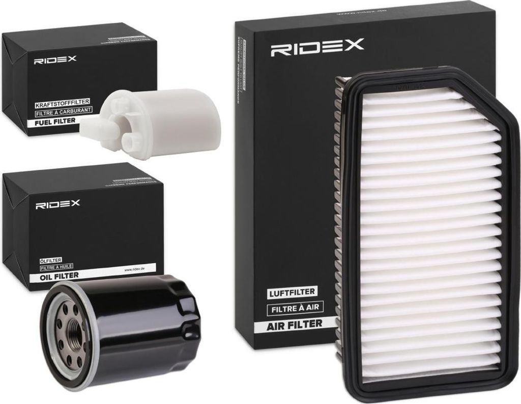 RIDEX Filterset Inspektionspaket Filtersatz für OPEL Corsa D Schrägheck (S07) für HYUNDAI i20 (PB, PBT) für KIA VENGA (YN)