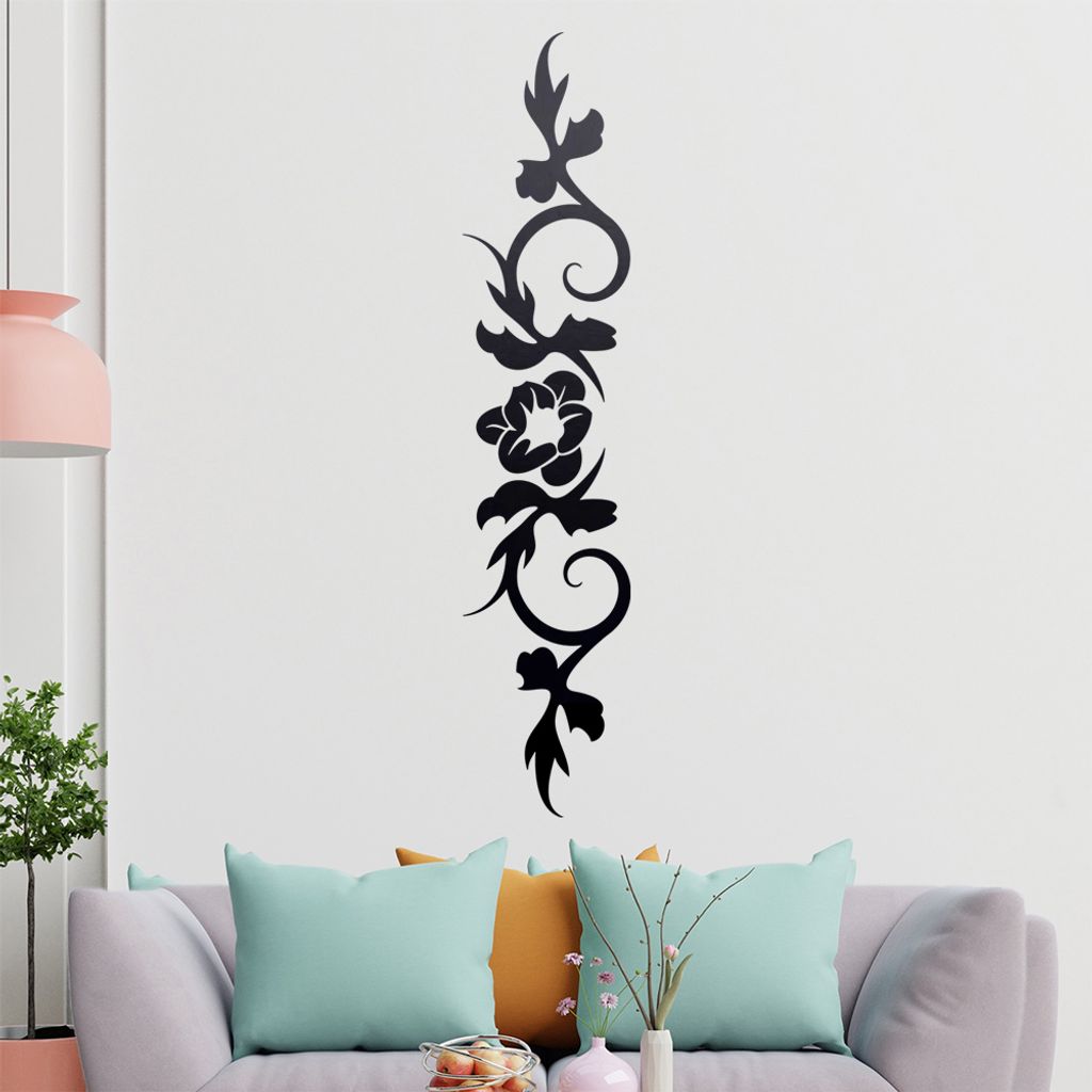 Blume - Linien Wandtattoo in 6 Größen - Wandaufkleber Wall Sticker - Dekoration, Küche, Wohnzimmer, Schlafzimmer, Badezimmer