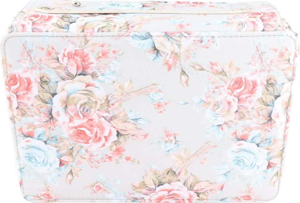 Bleistiftkoffer Rosengedruckter Multi -Layer -Reißverschluss 252 Slots Tragbare Stifthalterspeichertasche (beige Hintergrund)