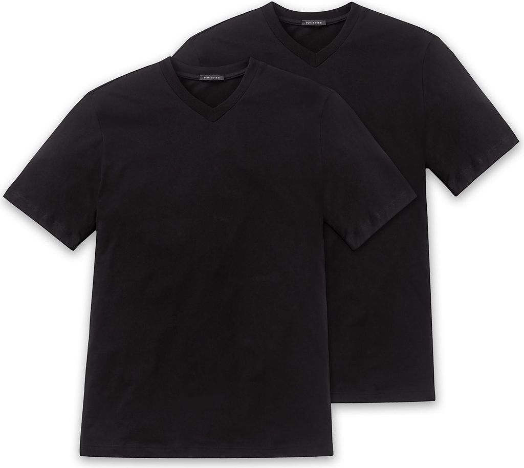 Schiesser Herren 2PACK T-shirt DPK schwarz XXL
