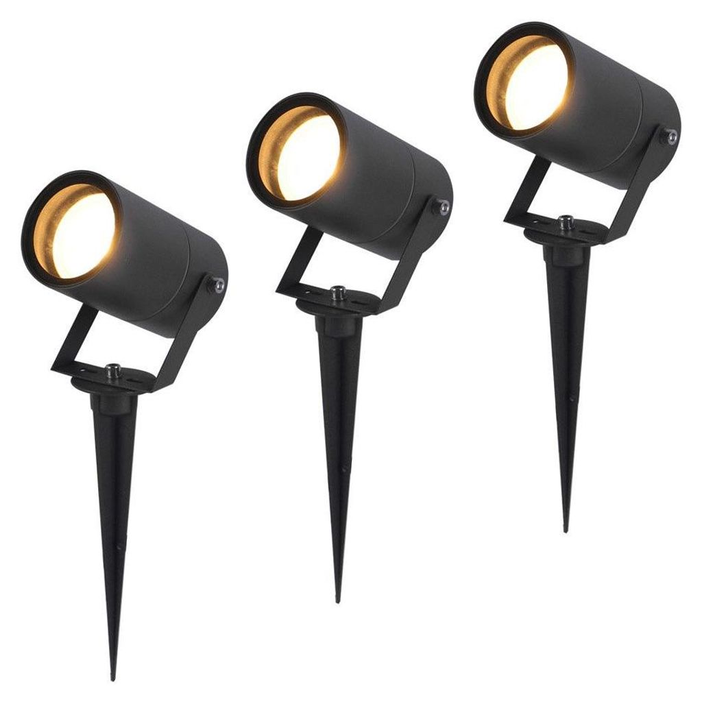 HOFTRONIC - Spots à piquer Spikey LED 3x GU10 IP65 Noir Image du produit 