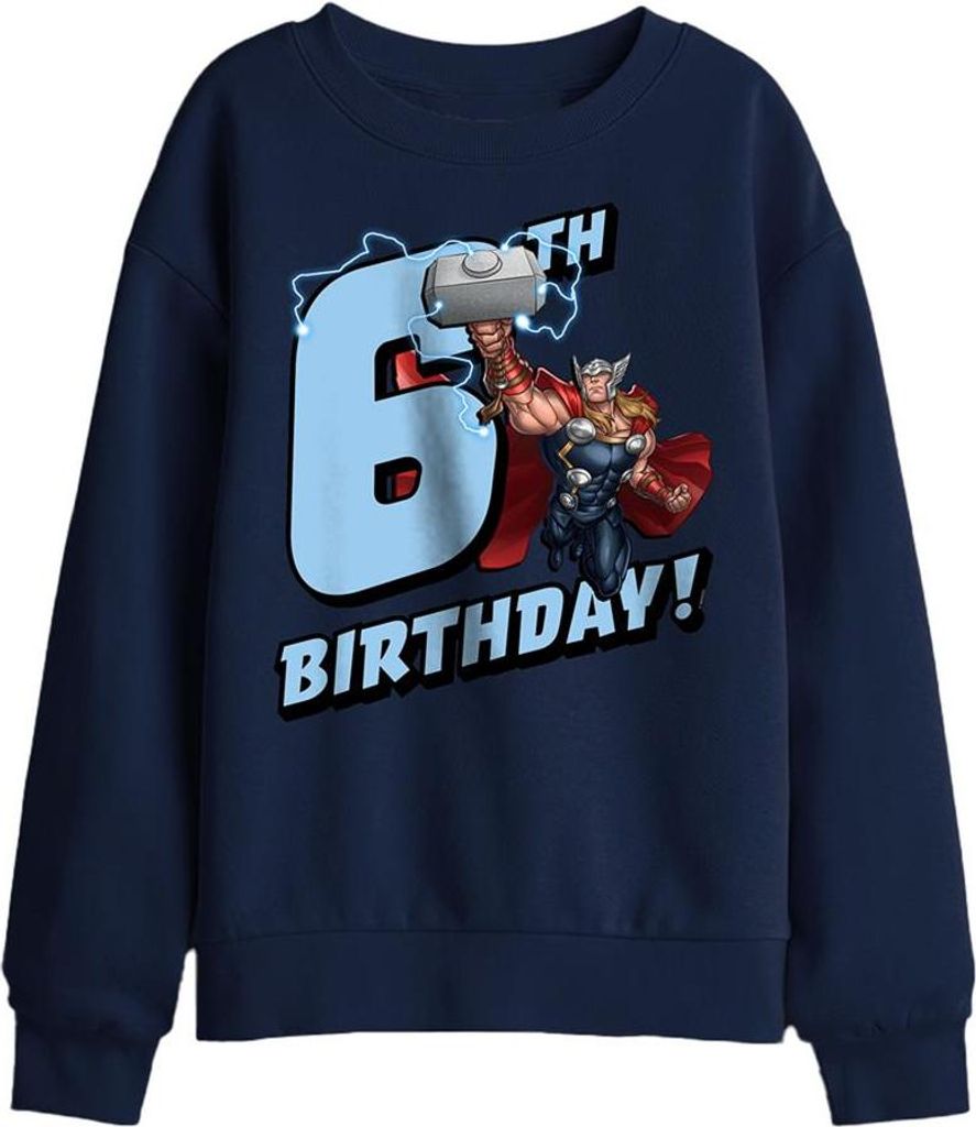 Thor - Sweatshirt für Kinder, 6 Geburtstag TV29685 (152-158) (Marine)