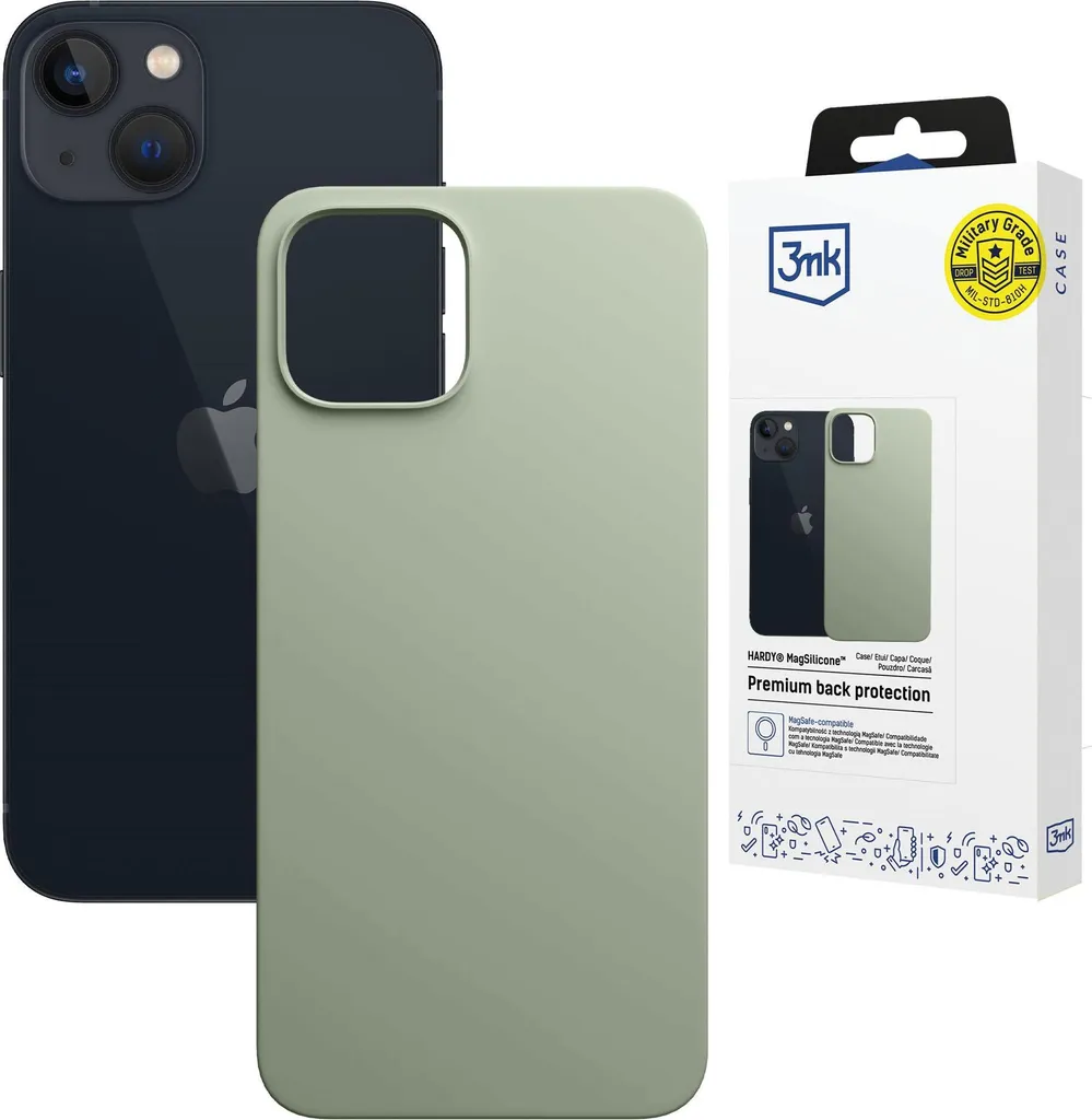 3Mk Hardy MagSilicone Verde iPhone 15 Plus: Eleganza e MagSafe