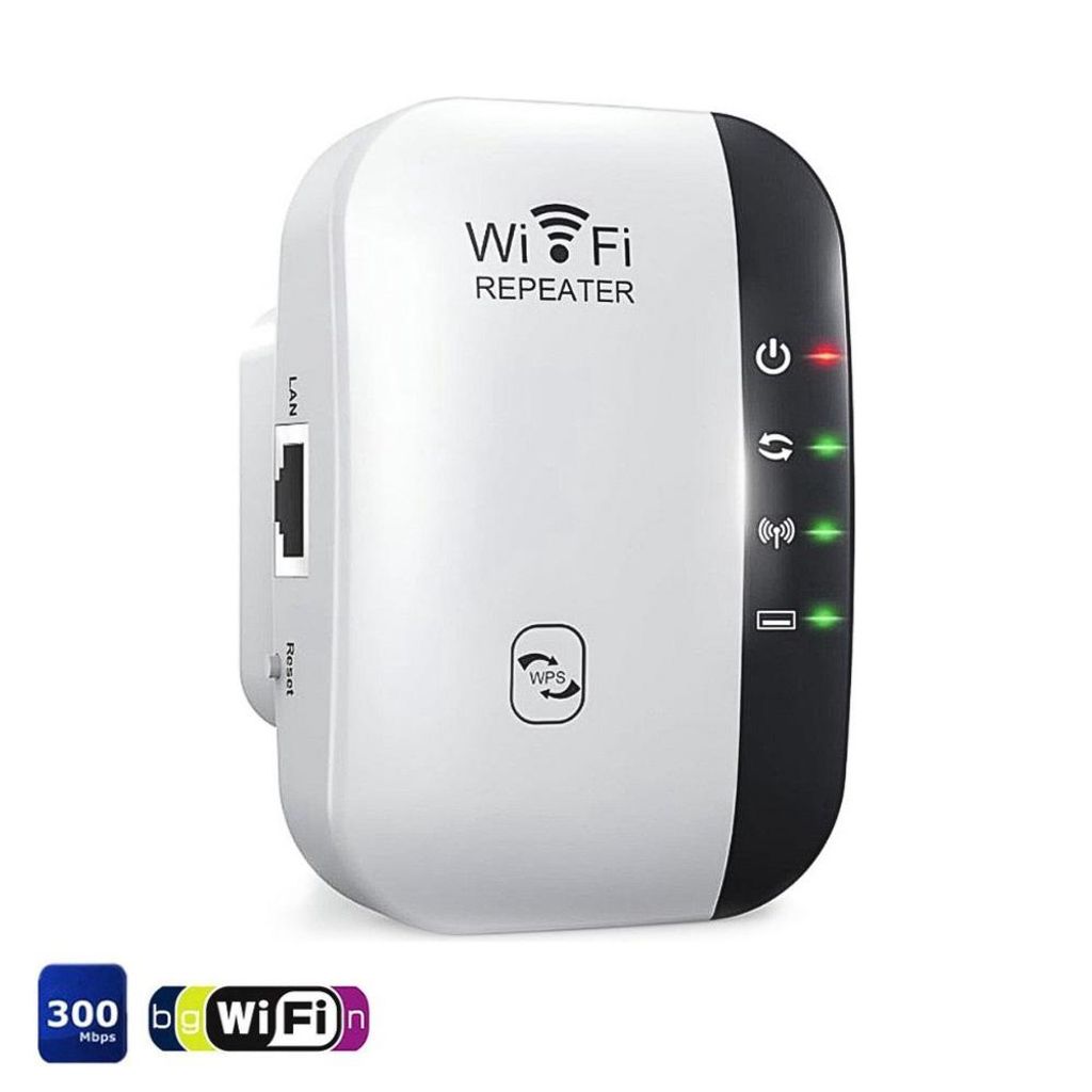 WLAN Repeater 300Mbps Router Range WIFI Signal Verstärker Access Point Booster - 2.4GHz mit WPS Kompatibel mit allen WLAN Geräte