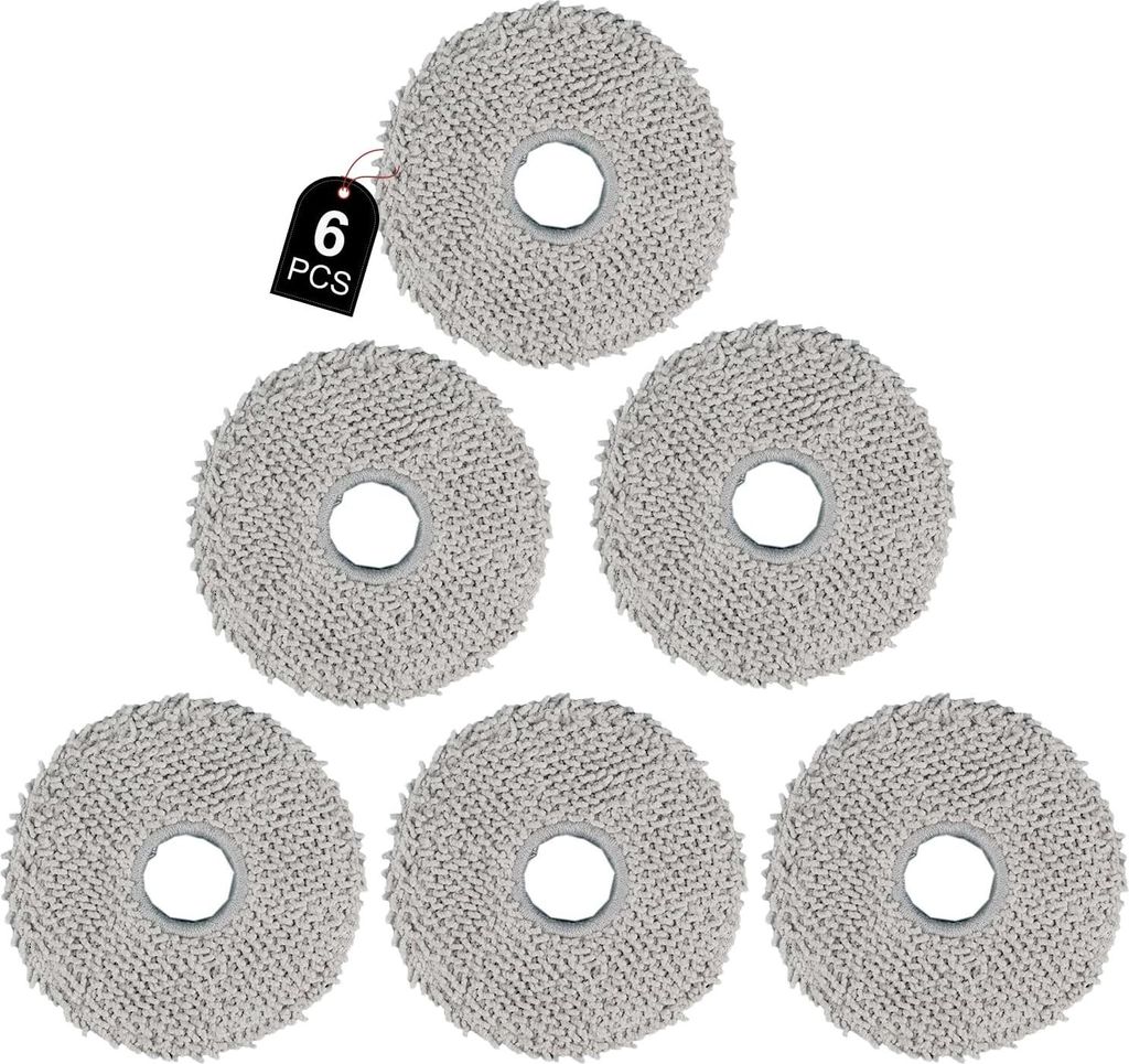6 Stück Wischtücher Ersatzteile für Dreame L10s/L10 Ultra/L10s Plus/X40 Ultra,Xiaomi X10+/X20+,ECOVAC T30/T30 Pro Omni Staubsauger Roboter