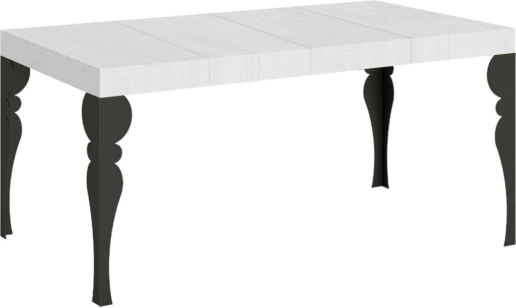 Paxon Premium Ausziehtisch 130/390x90 cm Esche weiß Beine anthrazit
