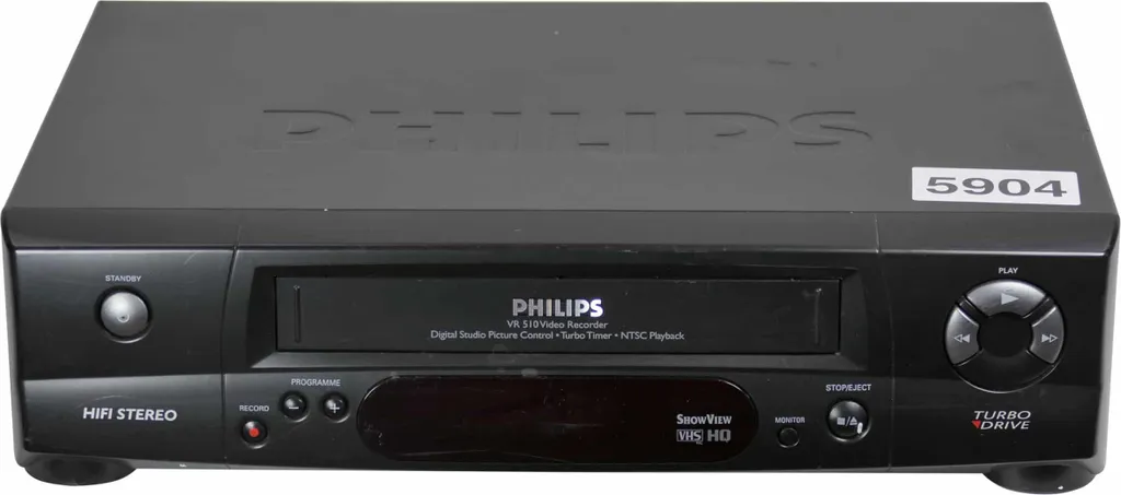 Magnétoscope VHS Philips VR510 Lecteur Enregistreur Argenté 6 Têtes