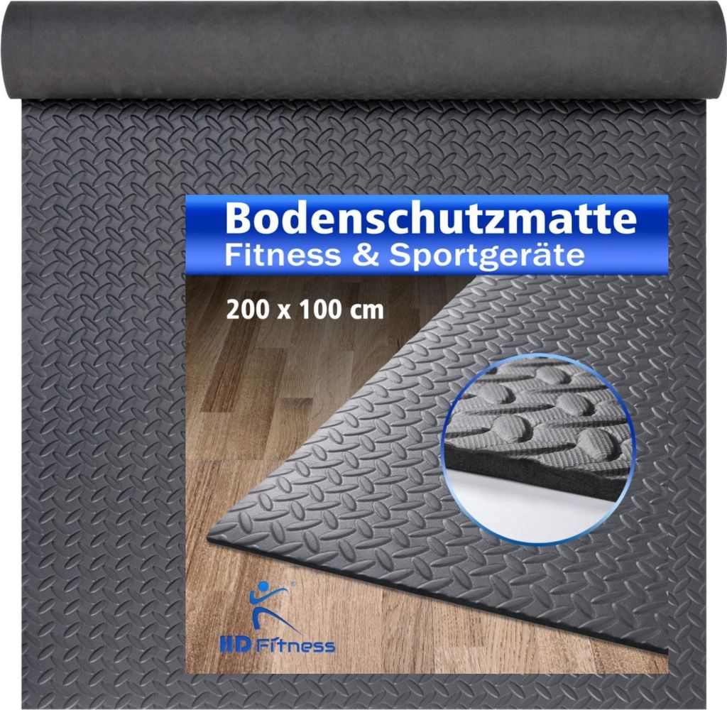 HD Fitness EVA Unterlegmatte 200x100cm, Stärke 0.7cm - Grau Produktbild 