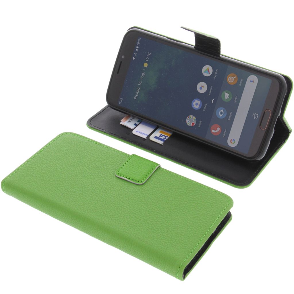 foto-kontor Tasche kompatibel mit Doro 8080 Book Style grün Schutz Hülle Buch