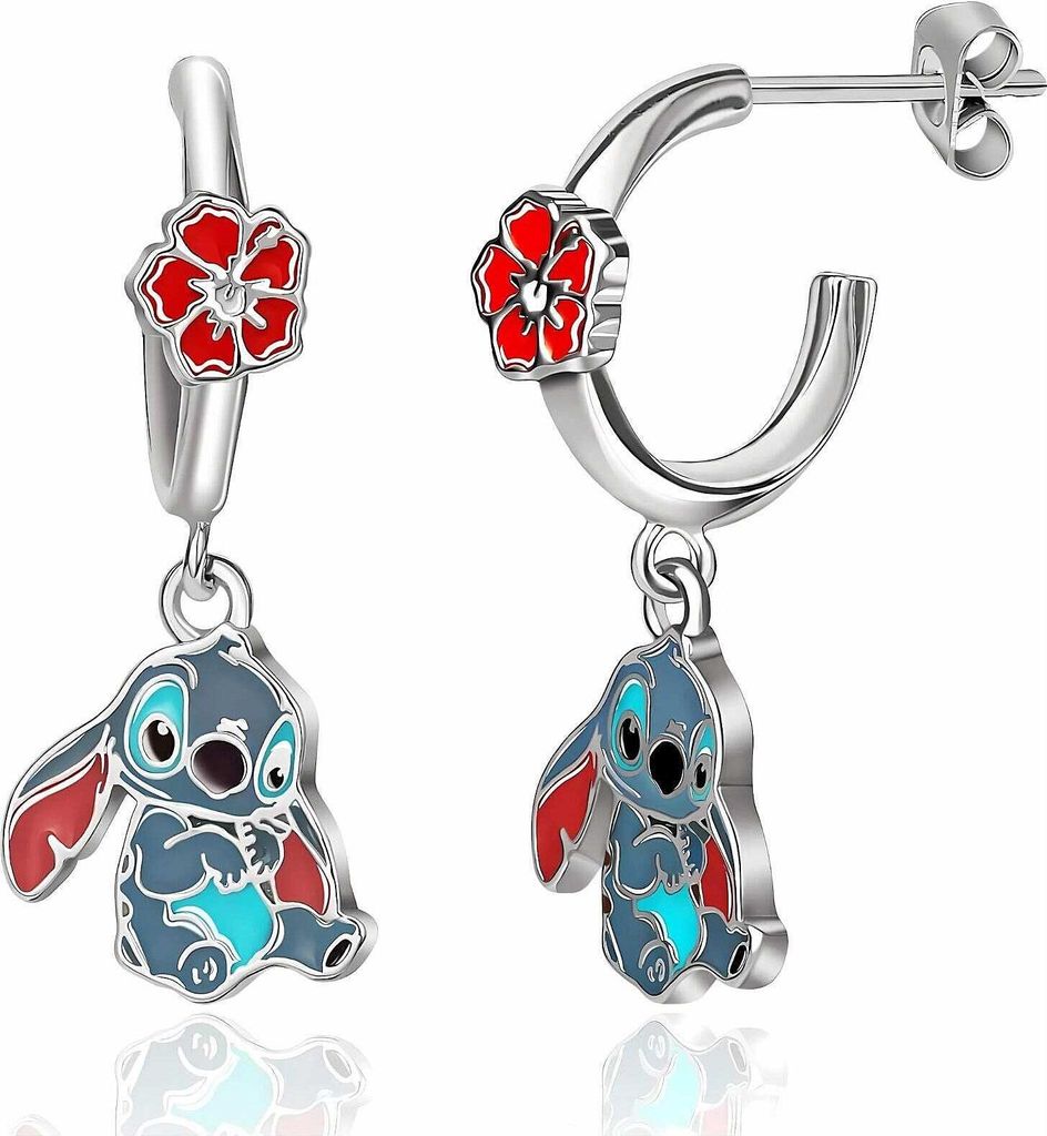 Lilo & Stitch Ohrstecker Uni Flower Stitch silberfarben Produktbild 