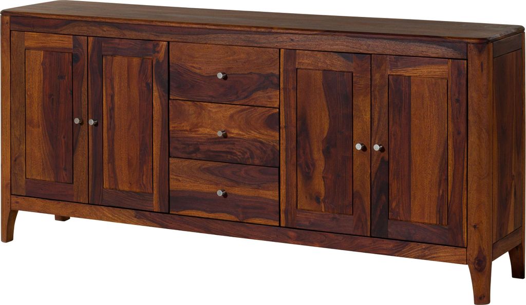 MASSIVMOEBEL24 Sideboard Sheesham 178x40x80 walnuss geölt BROOKLYN #28
