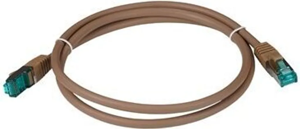 Câble RJ45 Cat.6A S/FTP 10m LSZH brun haute protection contre parasites