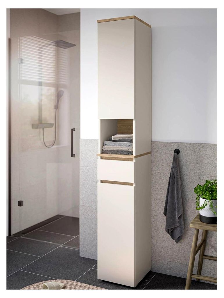Hochschrank für das Badezimmer Londres in Kaschmir