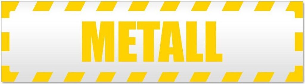 Kiwistar Metall gestreift Magnetschild Schild magnetisch - 20cm Gelb - Magnetfolie für Auto PKW Kfz