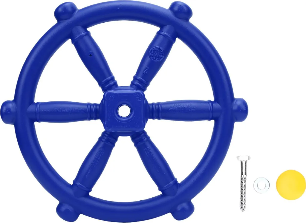 Gouvernail de pirate rotatif bleu 30cm pour aire de jeux d'enfant