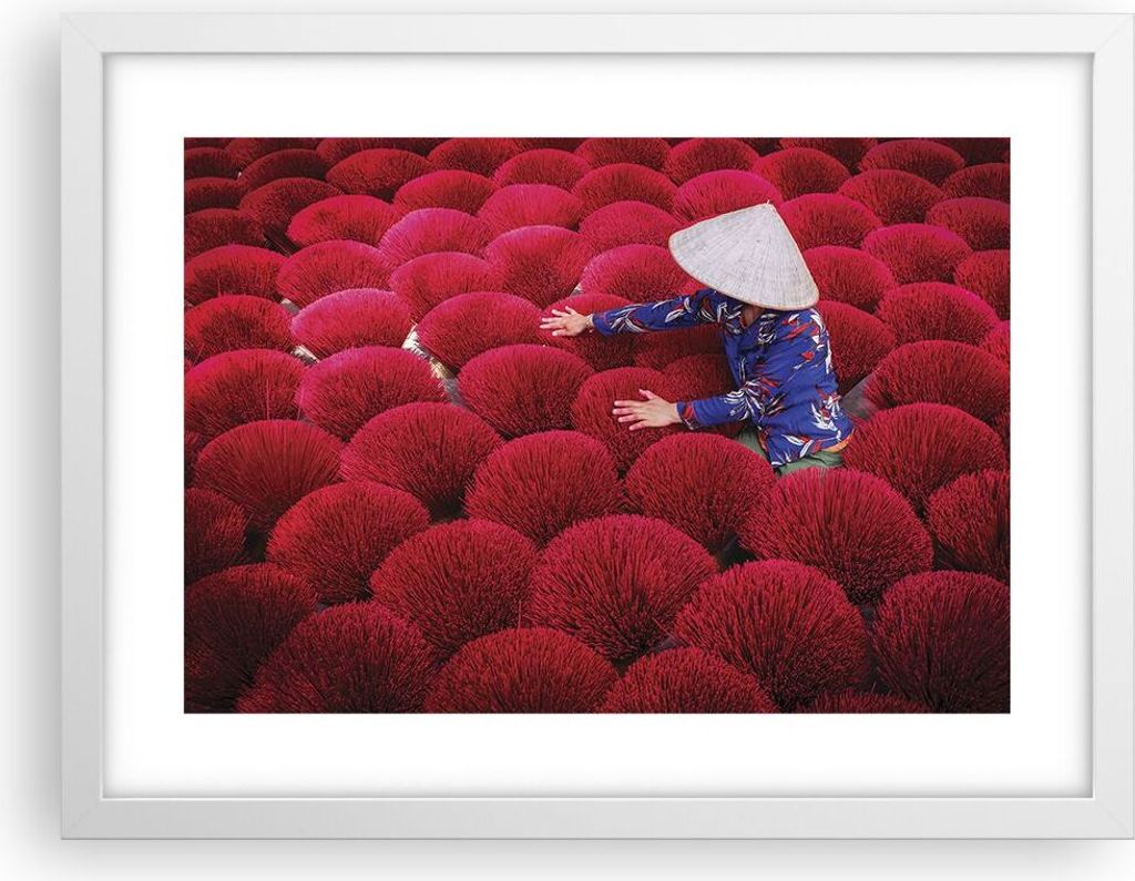 Gerahmtes Poster - Weißer Rahmen - Trocknen Weihrauch Vietnam - 40x30 cm - Wand Bild - Wanddeko - Wandbilder - Kunstposter - Wandposter - Bilderra...