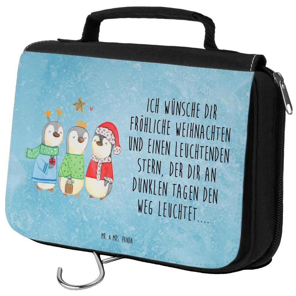Mr. & Mrs. Panda kosmetiktäschchen Winterzeit Heilige drei Könige - Eisblau - Geschenk, Kosmetiktasche, Weihnachtstage, Schminkbeutel, Heiligaben...
