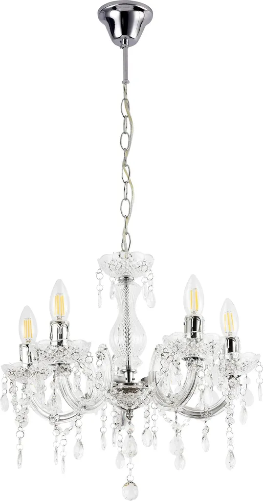 Lampadario lux.pro Bianco Cristallo - Luce Accogliente Casa