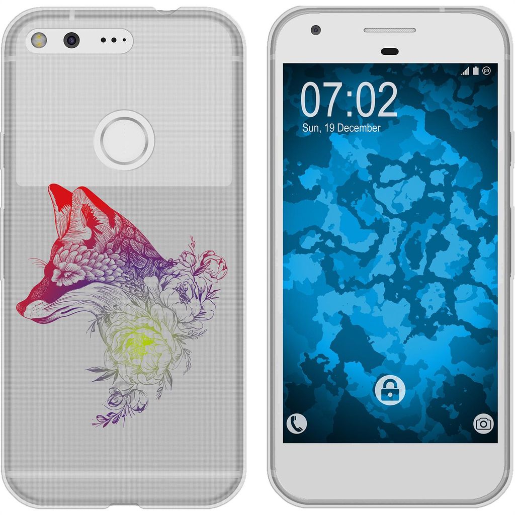PhoneNatic Case kompatibel mit Google Pixel Silikon-Hülle Floral Fuchs M1-5