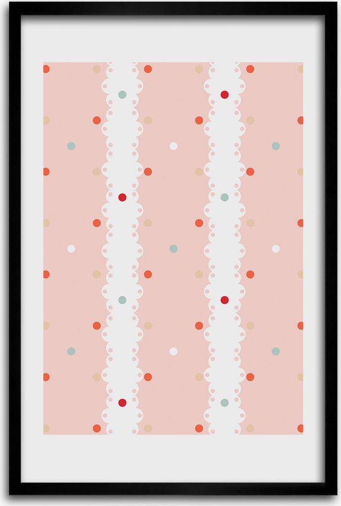 Bild - Bilderrahmen - 40 cm x 60 cm - MDF - Rahmen - Wandkunst - Bunter Punkthintergrund