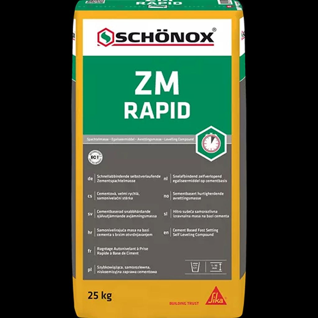 SCHÖNOX ZM RAPID emissionsarme, schnellabbindende Zementspachtelmasse 25 Kg Sack