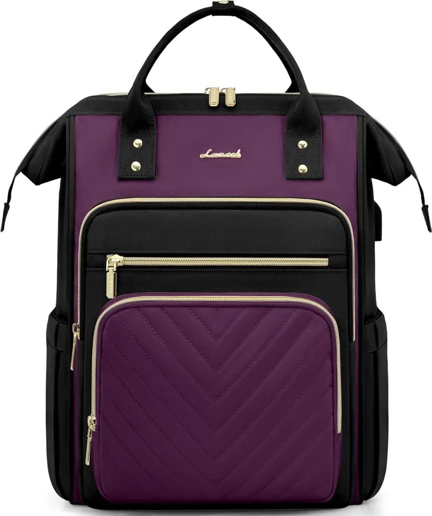 Sac à Dos Informatique Femme 15,6 Pouces Étanche Violet pour le Travail
