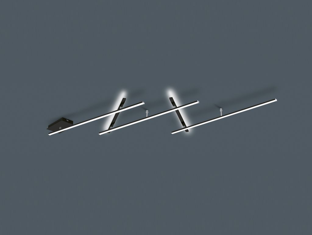 Plafonnier LED INDIRA 25 W, 3 000 K, 3 000 lm, métal noir, Image du produit 