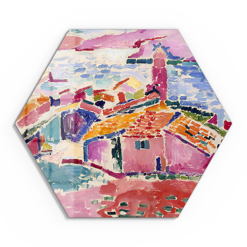 DEQOART Glasbild Echtglas 55x48 cm 'Mediterrane Malerei' Wandbild Bild modern Deko