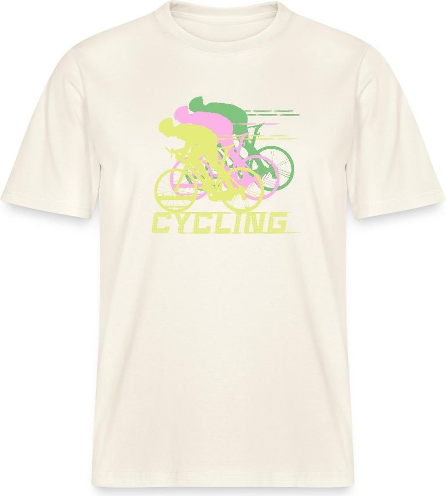 Spreadshirt Fahrrad Sport Neon Cycling Retro Relaxed Fit Uni T-Shirt, L, Naturweiß